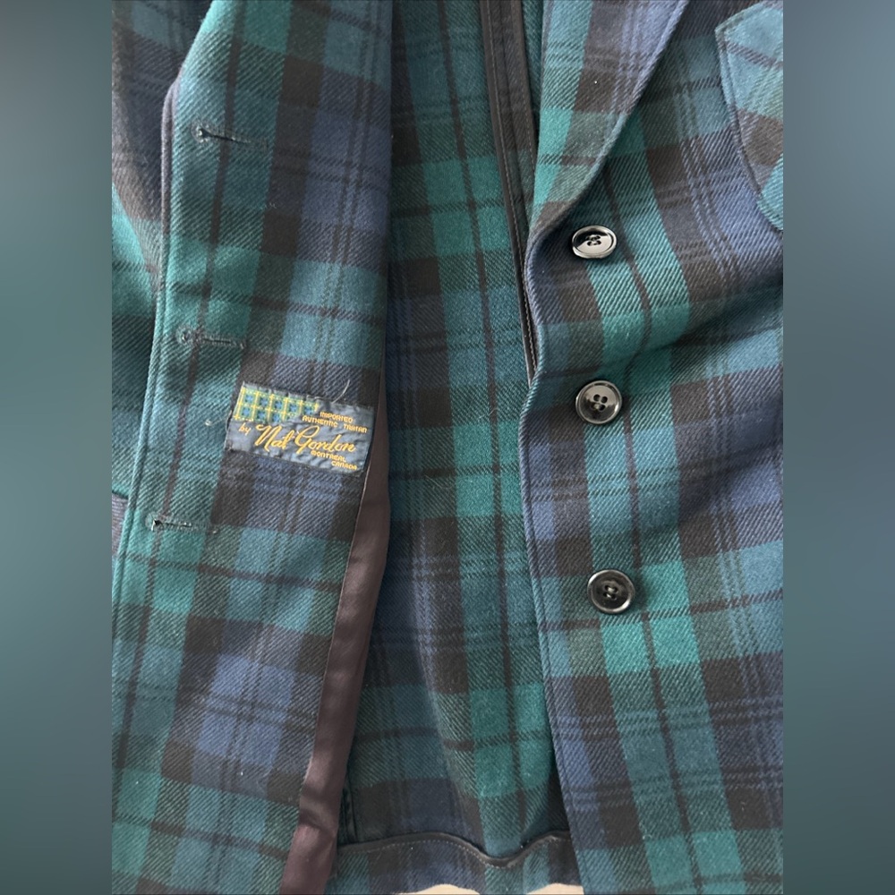 Authentic Nat Gordon Tartan 4-Pc Set Wool Plaid Jacket Shawl Kilt Skirt Vintage - Picture 6 of 16
